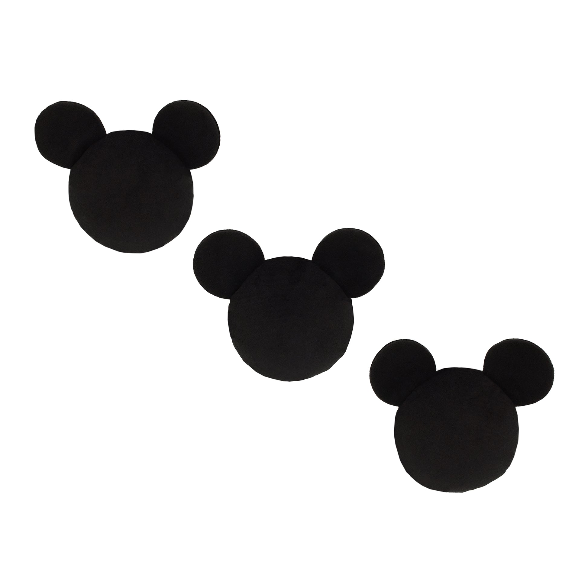 Disney Mickey Mouse Shaped Black Plush 3 Piece Wall DÃƒÆ’Ã‚Â©cor