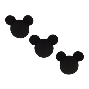 Disney Mickey Mouse Shaped Black Plush 3 Piece Wall DÃƒÆ’Ã‚Â©cor