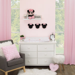 Disney Minnie Mouse Shaped Black Plush with Pink Bow 3 Piece Wall DÃƒÆ’Ã‚Â©cor