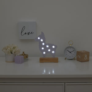 Little Love by NoJo White Llama Lighted Nursery Decor