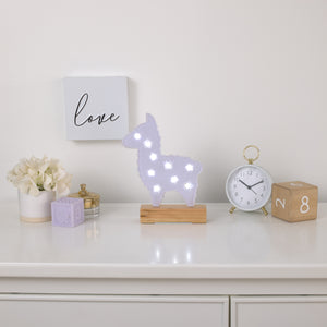 Little Love by NoJo White Llama Lighted Nursery Decor