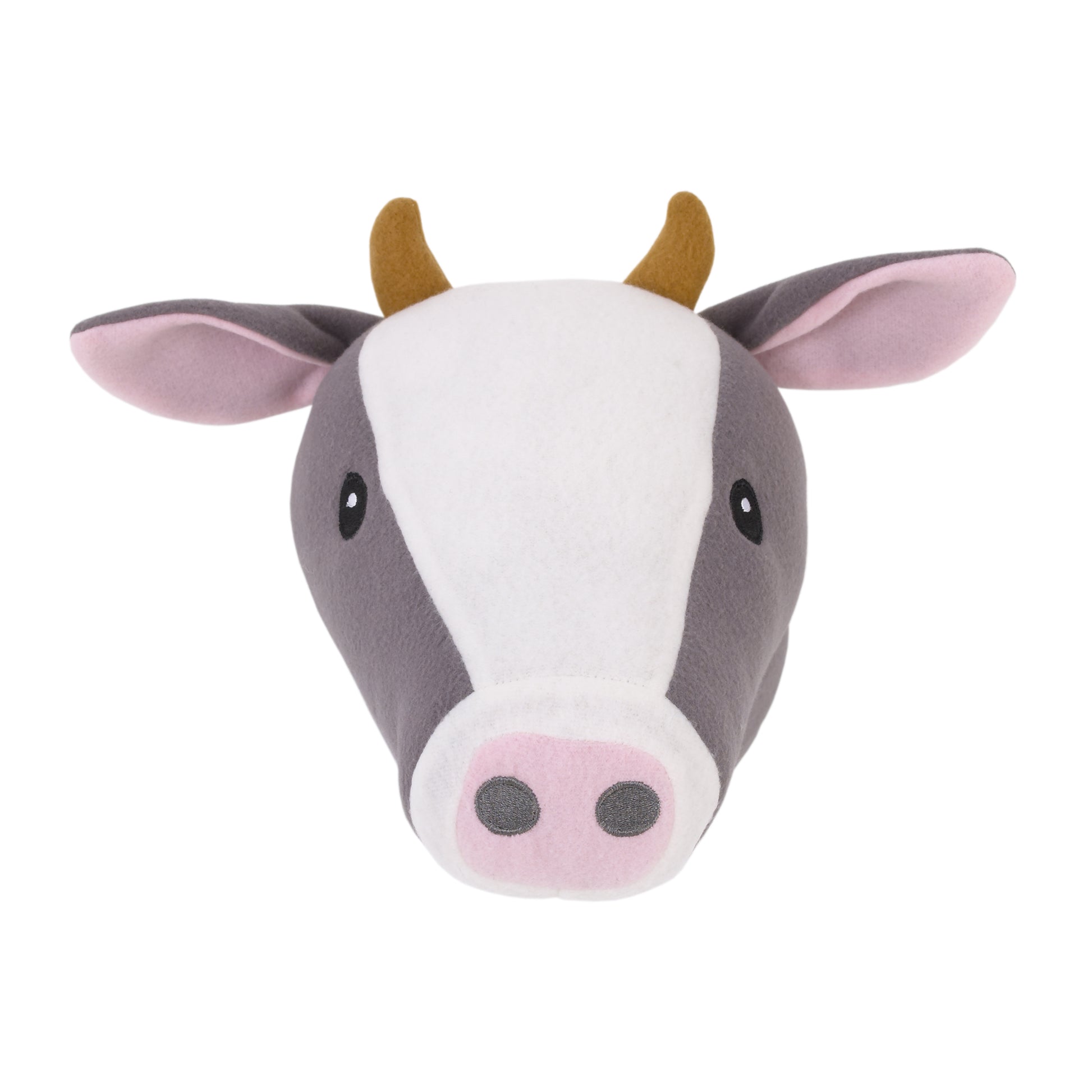Little Love by NoJo Plush Fleece Grey and White Cow Head Wall DÃƒÆ’Ã‚Â©cor