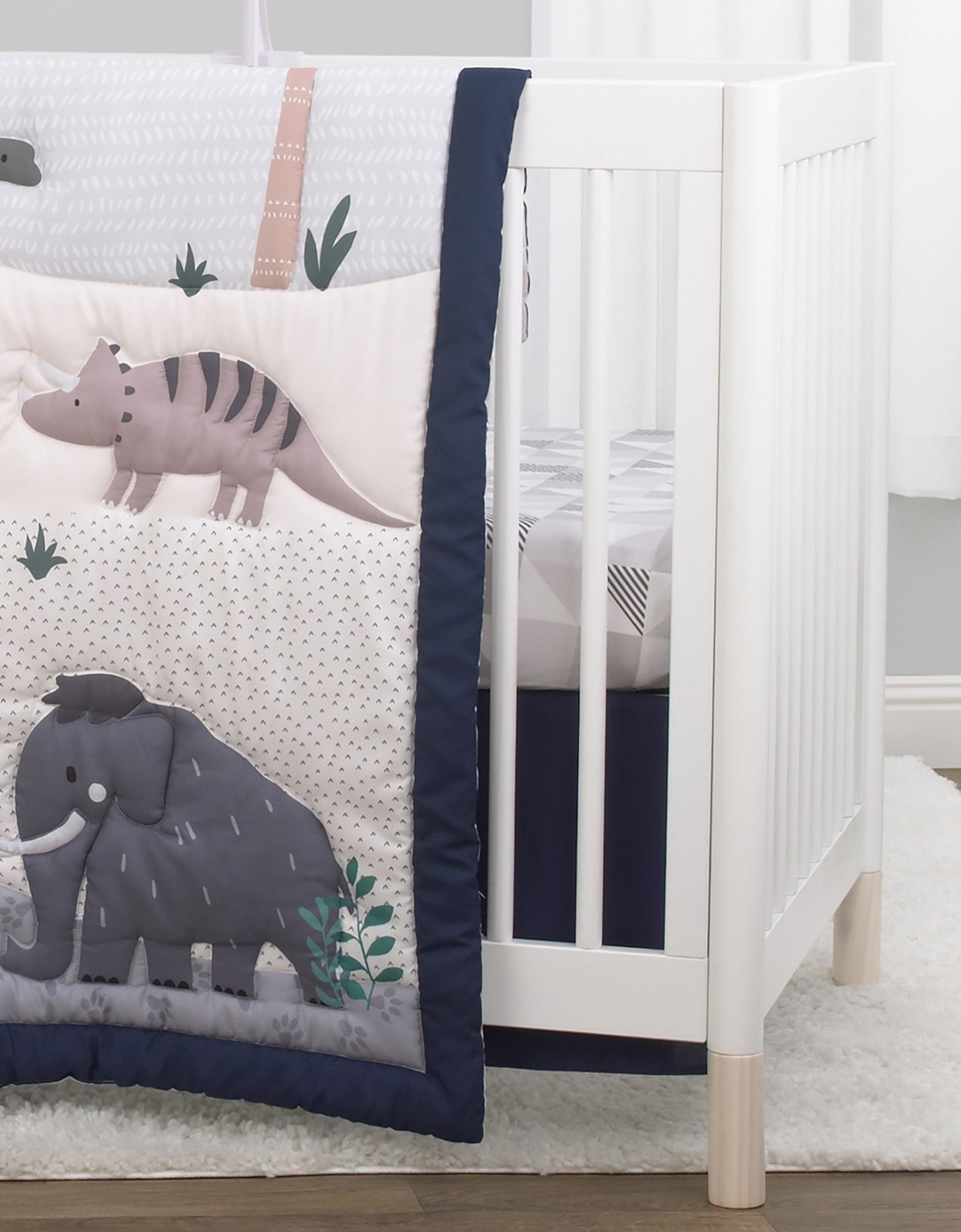 Little Love by NoJo Modern Roaming - Geometric Grey and White Fitted Crib Sheet