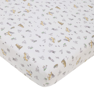 Disney Classic Pooh Naturally Friends Ivory and Taupe Piglet, Eeyore, and Tigger 3 Piece Nursery Crib Bedding Set - Comforter, 100% Cotton Fitted Crib Sheet, and Crib Skirt
