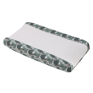 NoJo Jungle Paradise Green and Ivory Palm Leaf Super Soft Contoured Changing Pad Cover