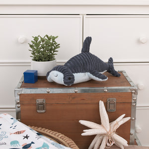 NoJo Explore Dream Discover Navy, and Light Blue Hammerhead Shark Shaped Plush Stuffed Animal