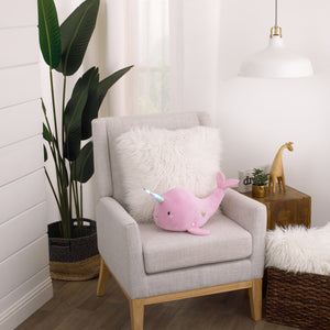 Little Love by NoJo Pink Narwhal Lighted Metallic Horn Plush Stuffed Animal