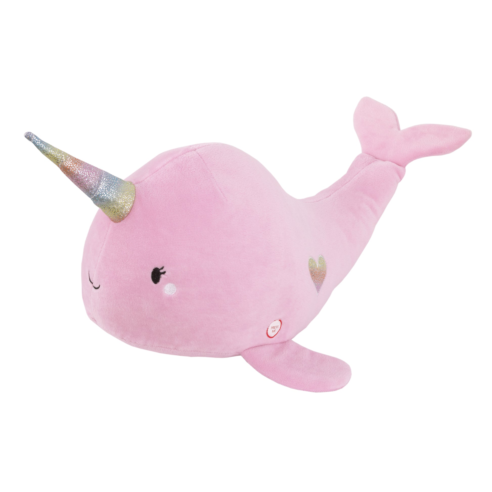 Little Love by NoJo Pink Narwhal Lighted Metallic Horn Plush Stuffed Animal