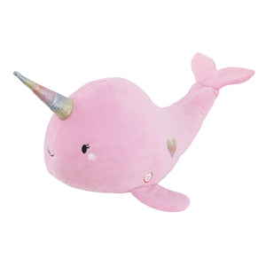 Little Love by NoJo Pink Narwhal Lighted Metallic Horn Plush Stuffed Animal