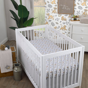 Disney Lion King Daddy's Little Cub Grey, White and Tan Simba and Nala 6 Piece Nursery Crib Bedding Set - Comforter, Two Fitted Crib Sheets, Crib Skirt, Blanket and Changing Pad Cover
