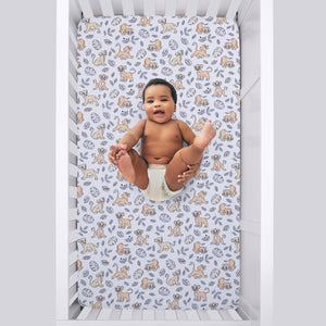 Disney Lion King Daddy's Little Cub Grey, White and Tan Simba and Nala 6 Piece Nursery Crib Bedding Set - Comforter, Two Fitted Crib Sheets, Crib Skirt, Blanket and Changing Pad Cover