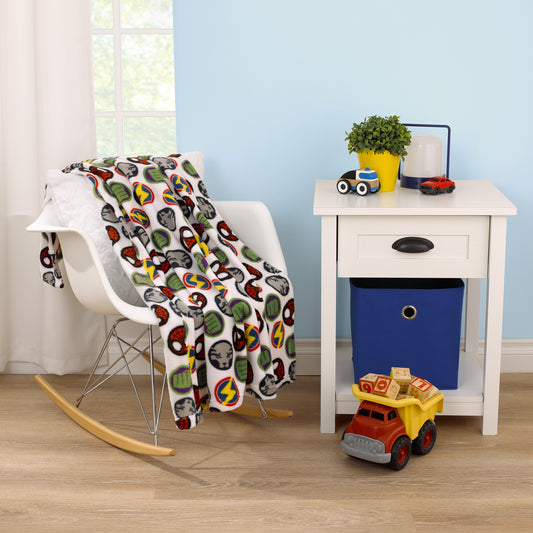 Marvel Spidey and His Amazing Friends Blue, Red, Yellow, and Green, Team Up Toddler Blanket