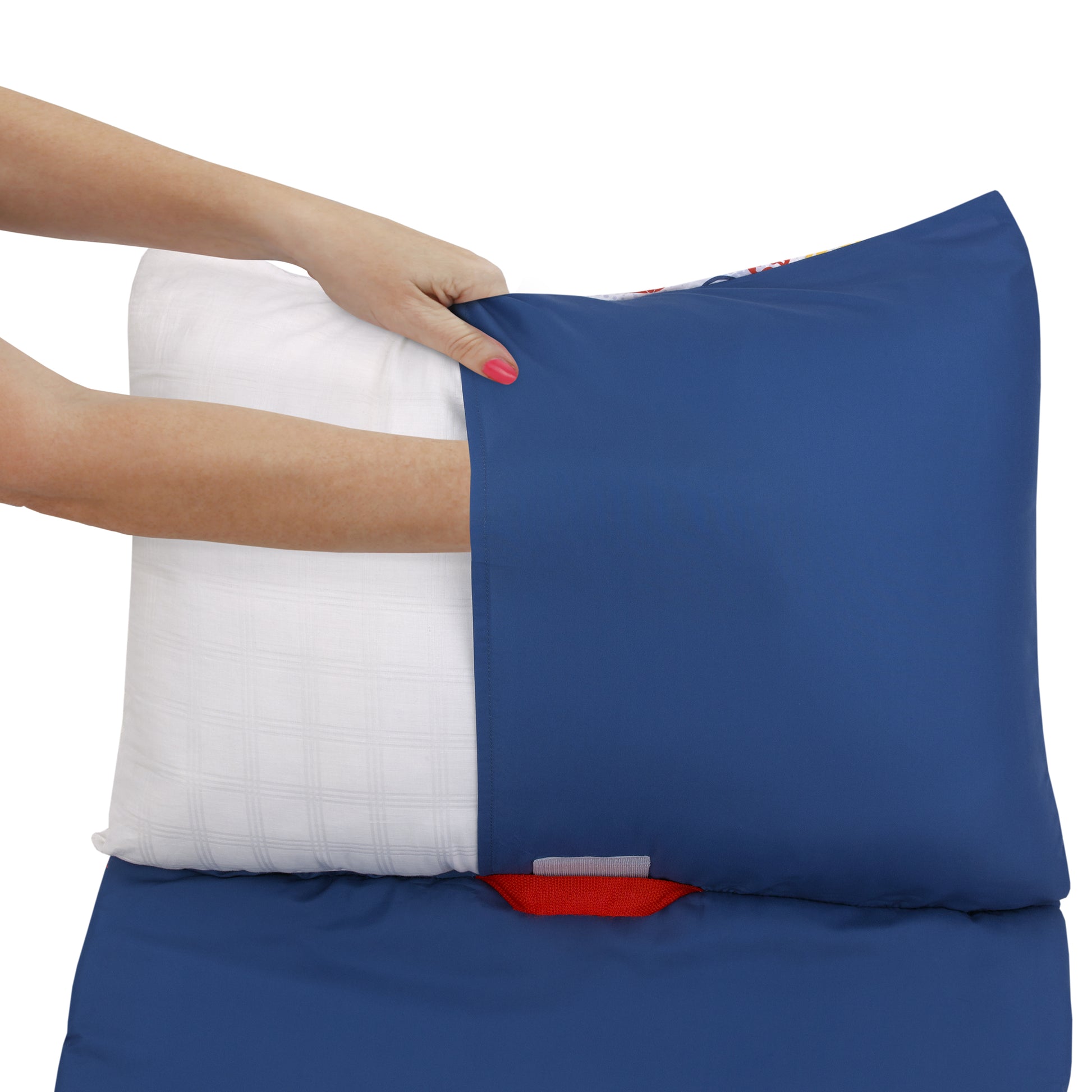 Marvel Spidey and His Amazing Friends Blue, Red, Yellow, and Green, Team Up Deluxe Easy Fold Toddler Nap Mat