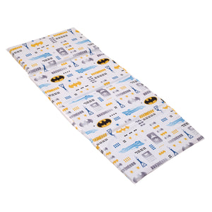 Warner Bros  Batman The Caped Crusader Blue, Yellow and White Bat-Signal and Batmobile Preschool Nap Pad Sheet