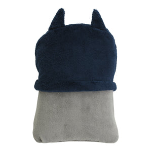 Warner Bros  Batman The Caped Crusader Navy, Gray and Yellow Batman Character Shaped Blanket