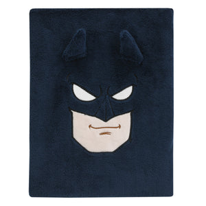 Warner Bros  Batman The Caped Crusader Navy, Gray and Yellow Batman Character Shaped Blanket