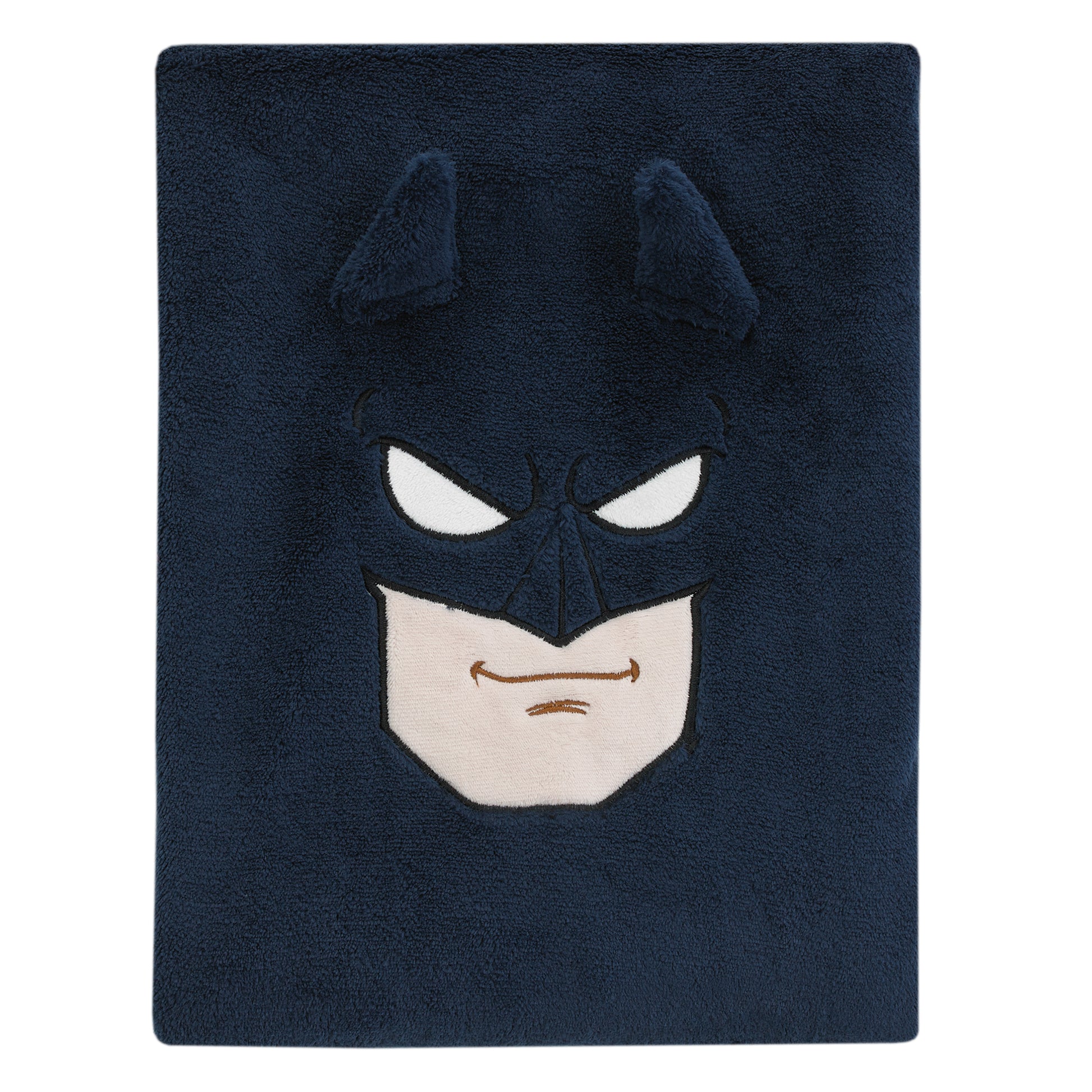 Warner Bros  Batman The Caped Crusader Navy, Gray and Yellow Batman Character Shaped Blanket