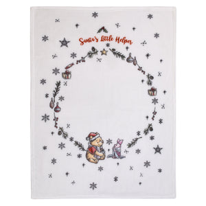 Disney Winnie the Pooh and Piglet White, Red, and Green Christmas Holiday Wreath 