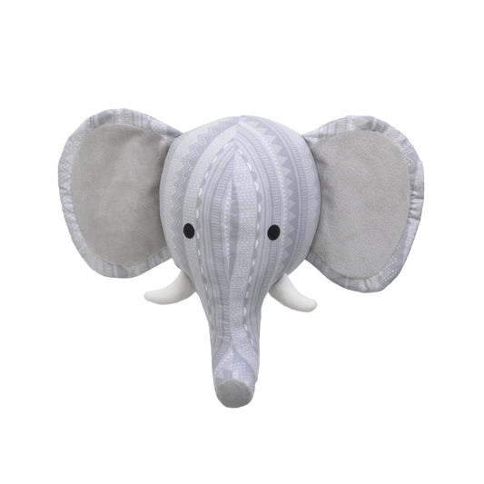 NoJo Elephant Head Printed Wall Decor - Grey/White