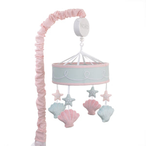 NoJo Sugar Reef Mermaid Nursery Crib Musical Mobile with Sea Shells & Stars