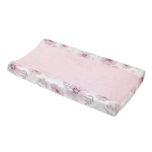 Little Love by NoJo Beautiful Blooms Pink, White, and Grey Floral Super Soft Changing Pad Cover