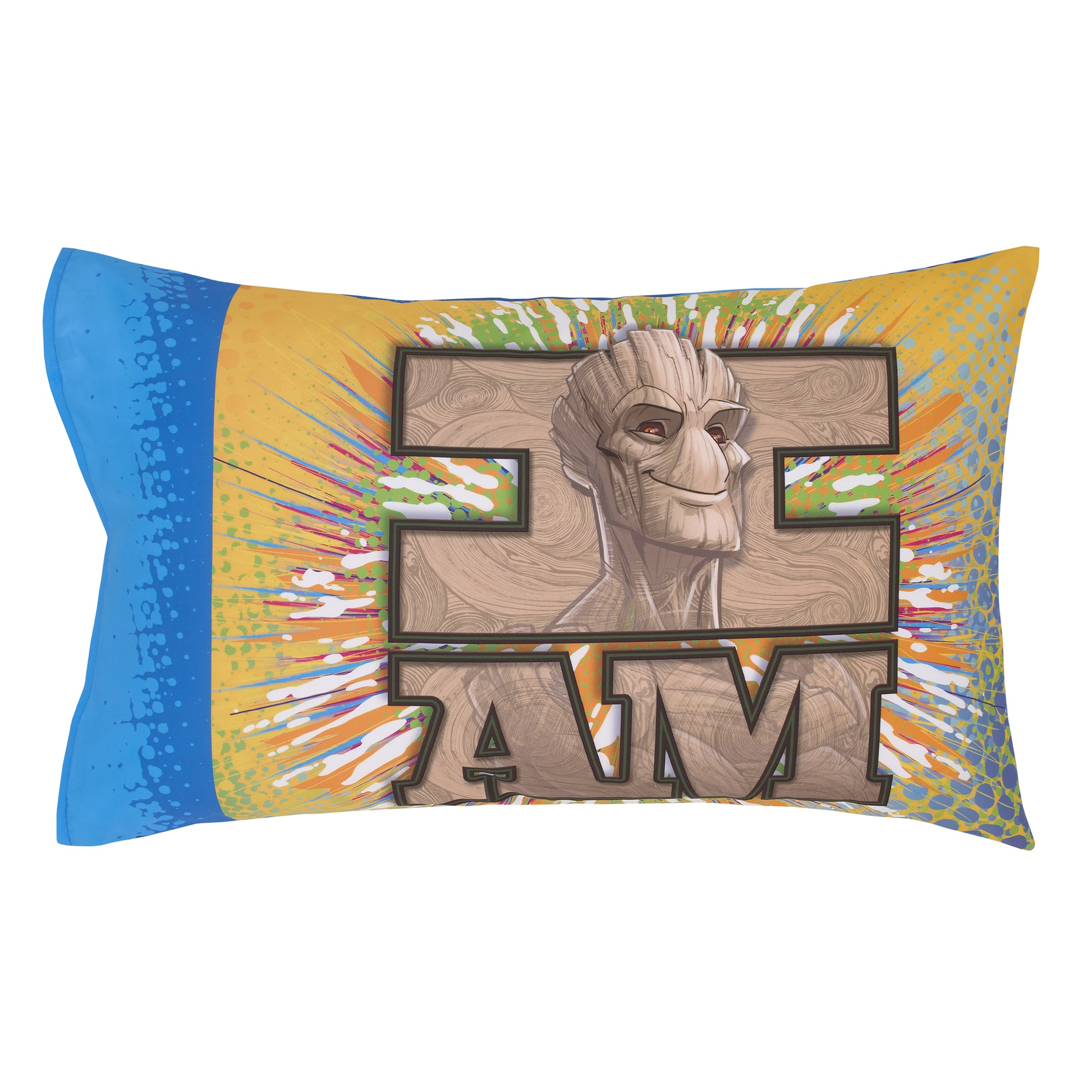 Marvel Guardians of the Galaxy Blue Let's Rock 4 Piece Toddler Bed Set - Comforter, Fitted Bottom Sheet, Flat Top Sheet, and Reversible Pillowcase