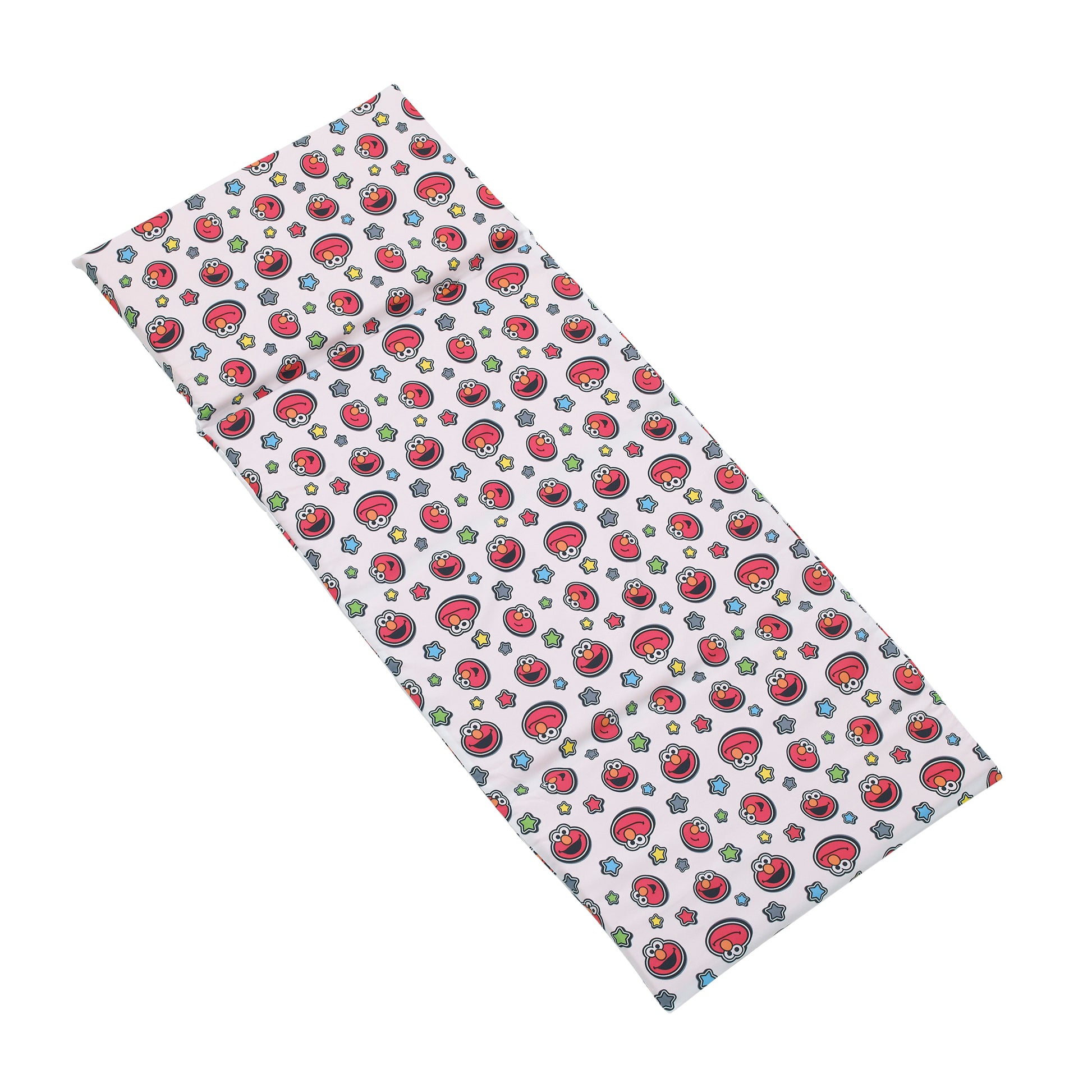 Sesame Street Elmo, Red, Blue, Yellow, Green and White with Stars Super Soft Preschool Nap Pad Sheet