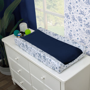 Disney Toy Story Outta This World Blue and Gray Buzz Lightyear 4 Piece Nursery Crib Bedding Set - Comforter, Fitted Crib Sheet, Changing Pad Cover, and Crib Skirt