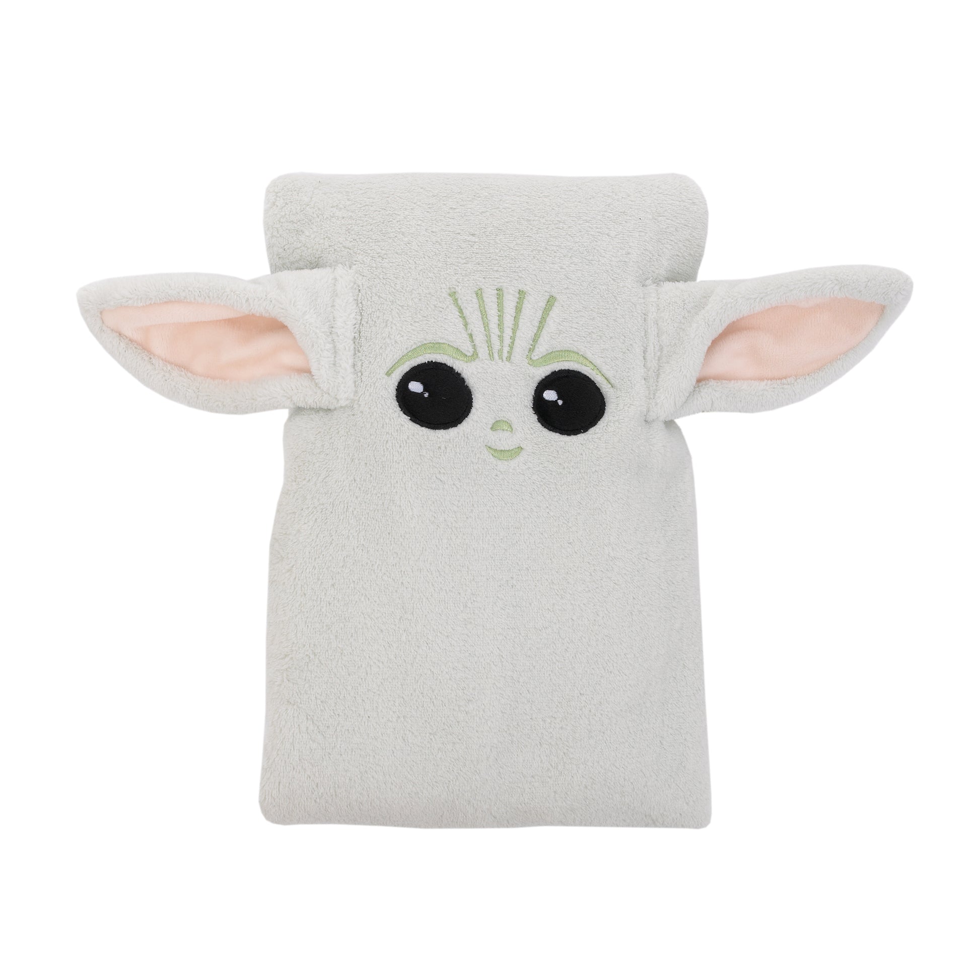 Star Wars The Mandalorian "The Child" Green, Tan Plush Character Toddler Blanket
