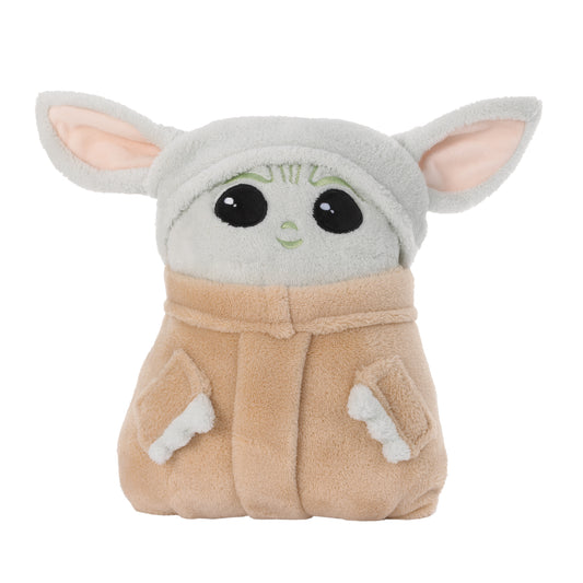 Star Wars The Mandalorian "The Child" Green, Tan Plush Character Toddler Blanket
