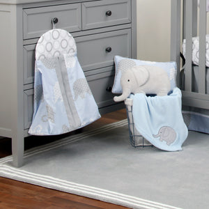 NoJo Dreamer Elephant Blue, Grey 8 Piece Nursery Crib Bedding Set