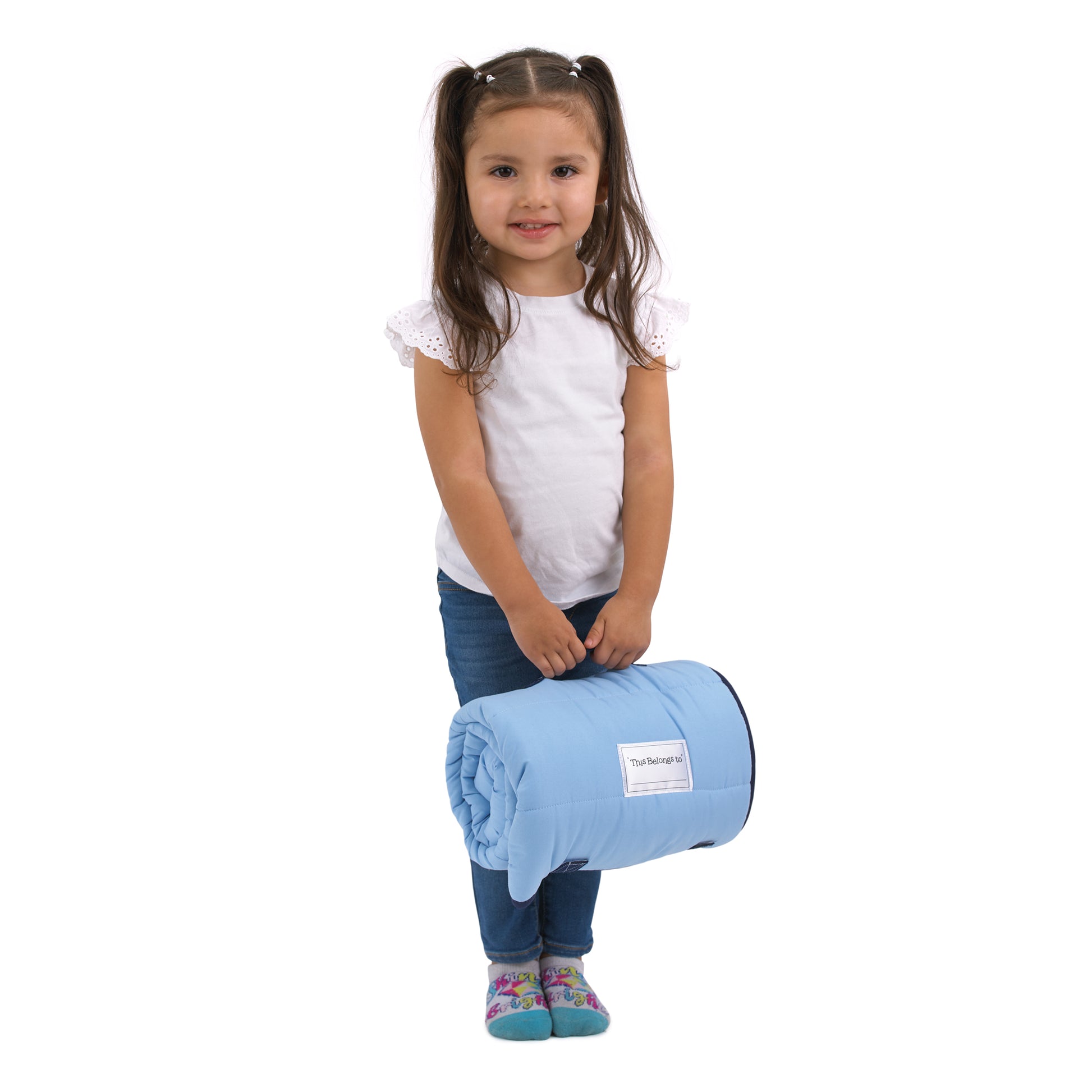 NoJo Disney "S" is for Stitch Toddler Nap Mat, Blue, Pink, Yellow, and White