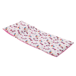 Disney Minnie Mouse Let's Party Pink, Lavender, and White Balloons, Cupcakes, and Confetti Deluxe Easy Fold Toddler Nap Mat