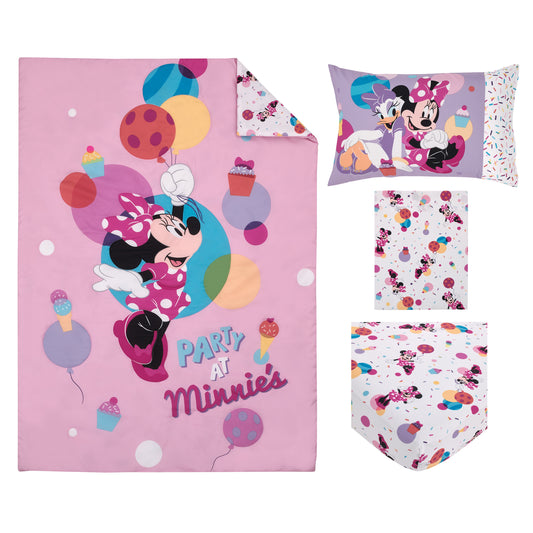 Disney Minnie Mouse Let's Party 4 Piece Toddler Bed Se
