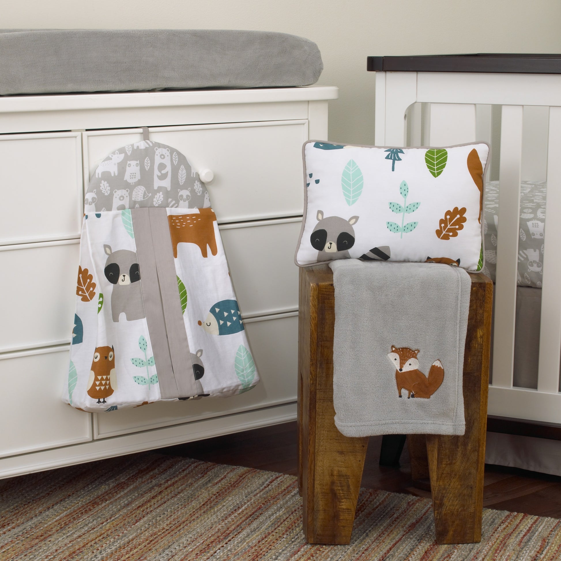 NoJo Dreamer Little Woodland Friends 8 Piece Nursery Crib Bedding Set