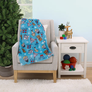 Warner Bros  A Christmas Story Blue, White, and Red Super Soft Holiday Baby Blanket