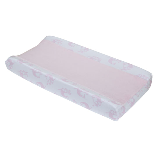 Little Love by NoJo Tropical Garden Pink and White Sloth Super Soft Changing Pad Cover