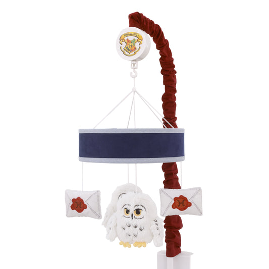 Warner Bros  Harry Potter Welcome Little Wizard Navy, White, and Burgundy, Hedwig and Letters Musical Mobile