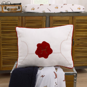 Warner Bros  Harry Potter Welcome Little Wizard Red, and White Addressed Letter Decorative Pillow