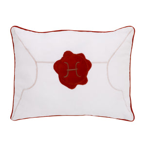 Warner Bros  Harry Potter Welcome Little Wizard Red, and White Addressed Letter Decorative Pillow