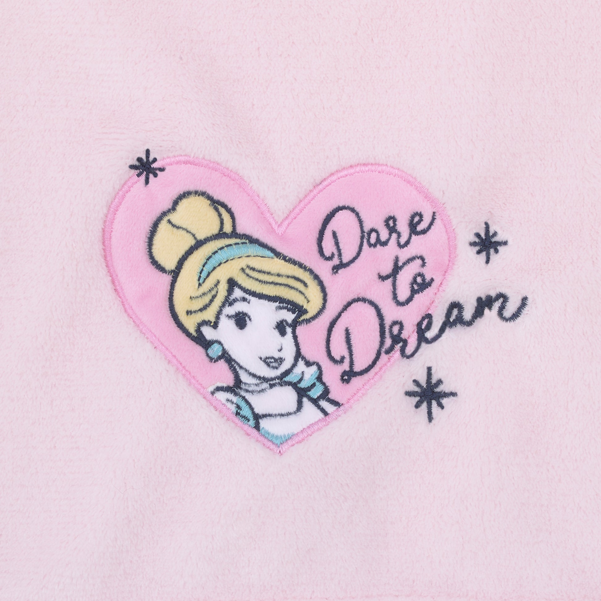 Disney Princess - Dare to Dream Super Soft Pink Heart Cinderella Coral Fleece Baby Blanket