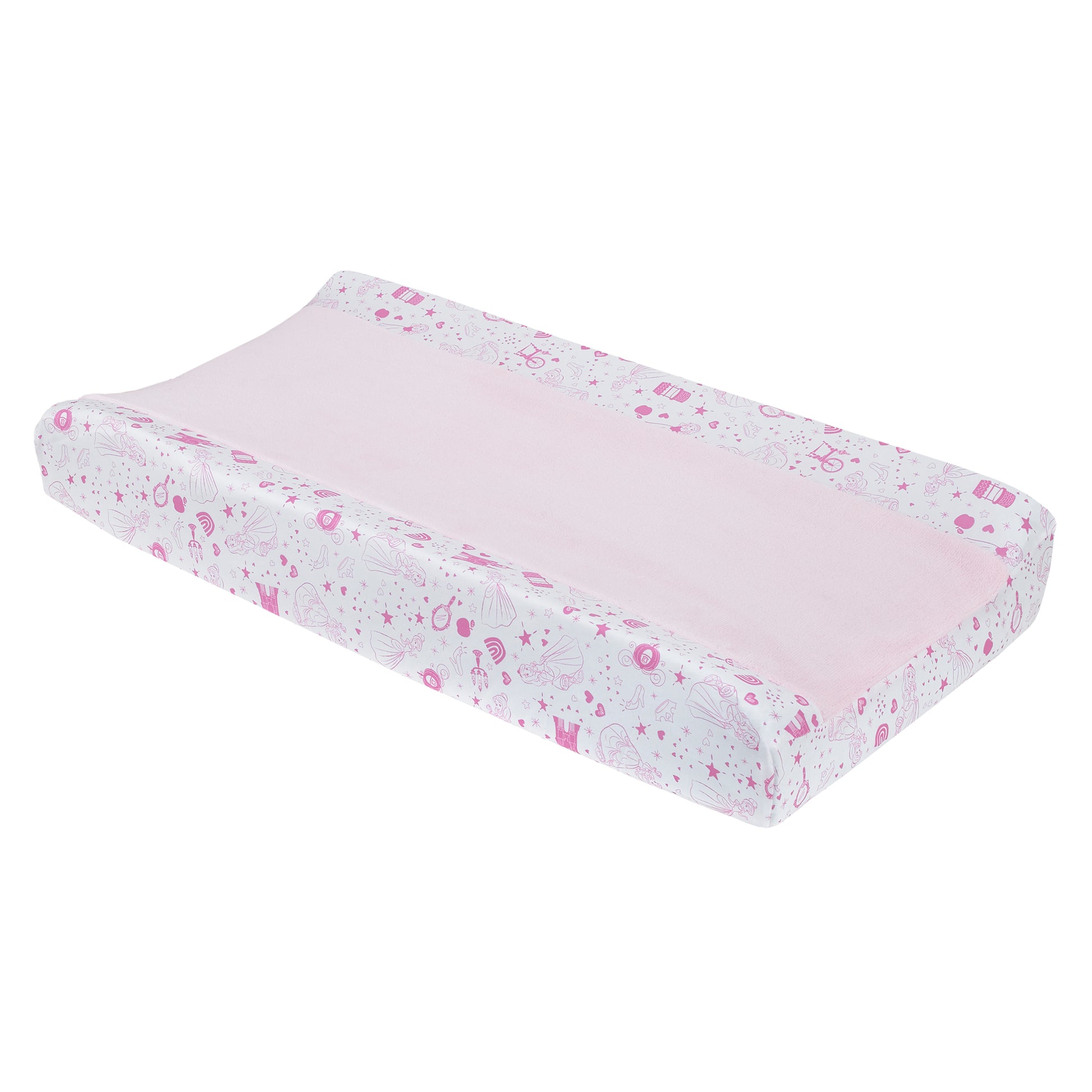 Disney Princess - Dare to Dream Super Soft Pink and White Changing Pad Cover