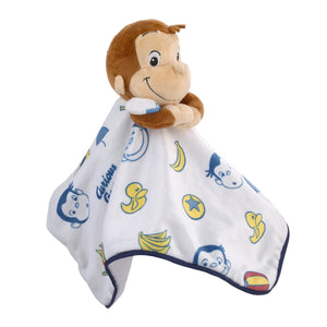Welcome to the Universe Baby Curious George White, Blue, Red, Yellow and Brown Plush Security Baby Blanket