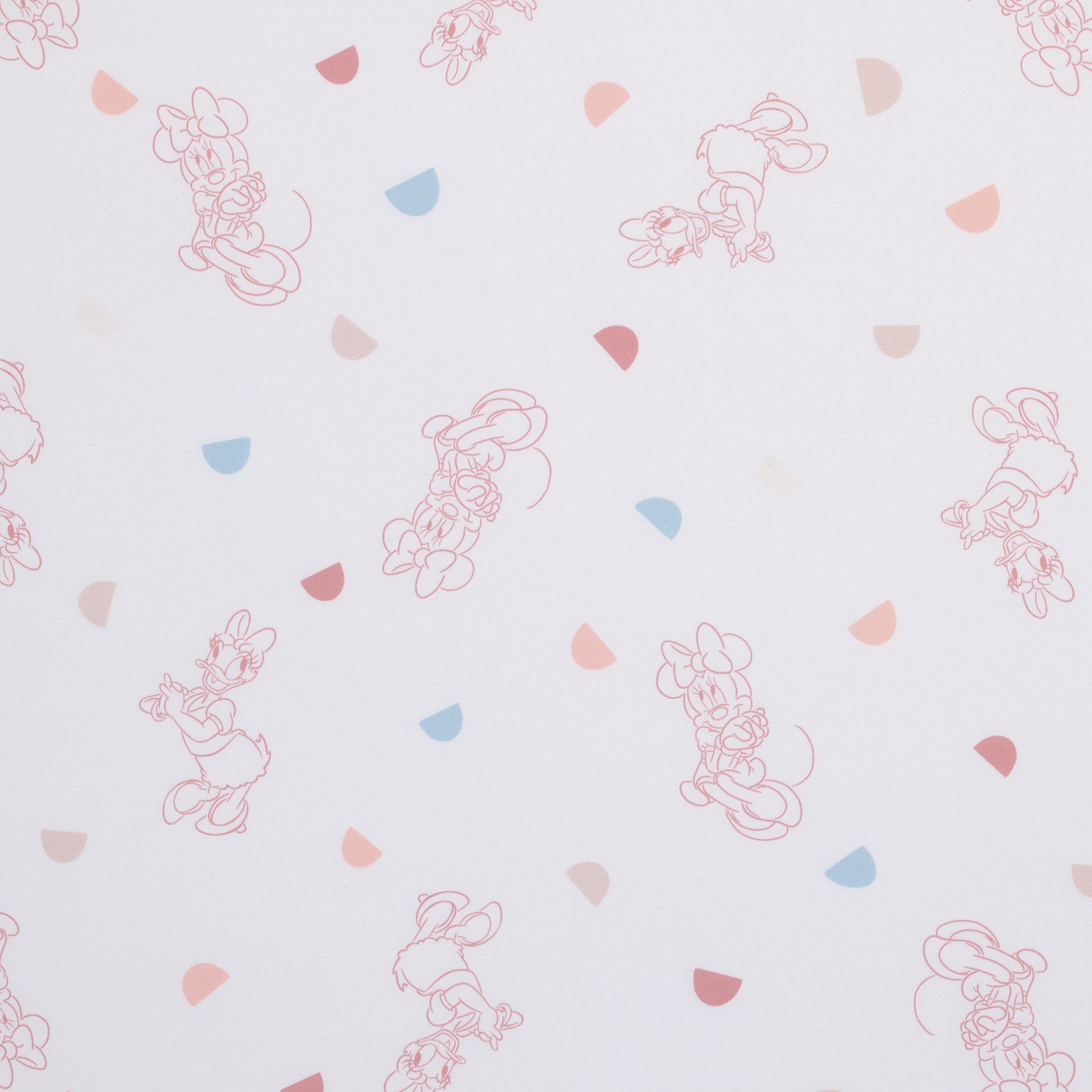 Disney Minnie Mouse White, Light Blue, and Peach with Daisy Duck Super Soft Nursery Fitted Crib Sheet