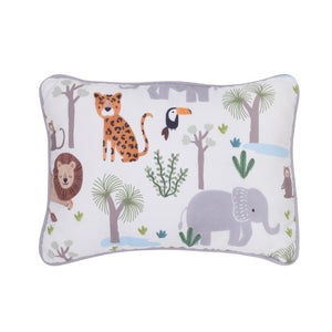 NoJo Growing Wild Grey, Orange, Green and White 8 Piece Jungle Safari Crib Bedding Set