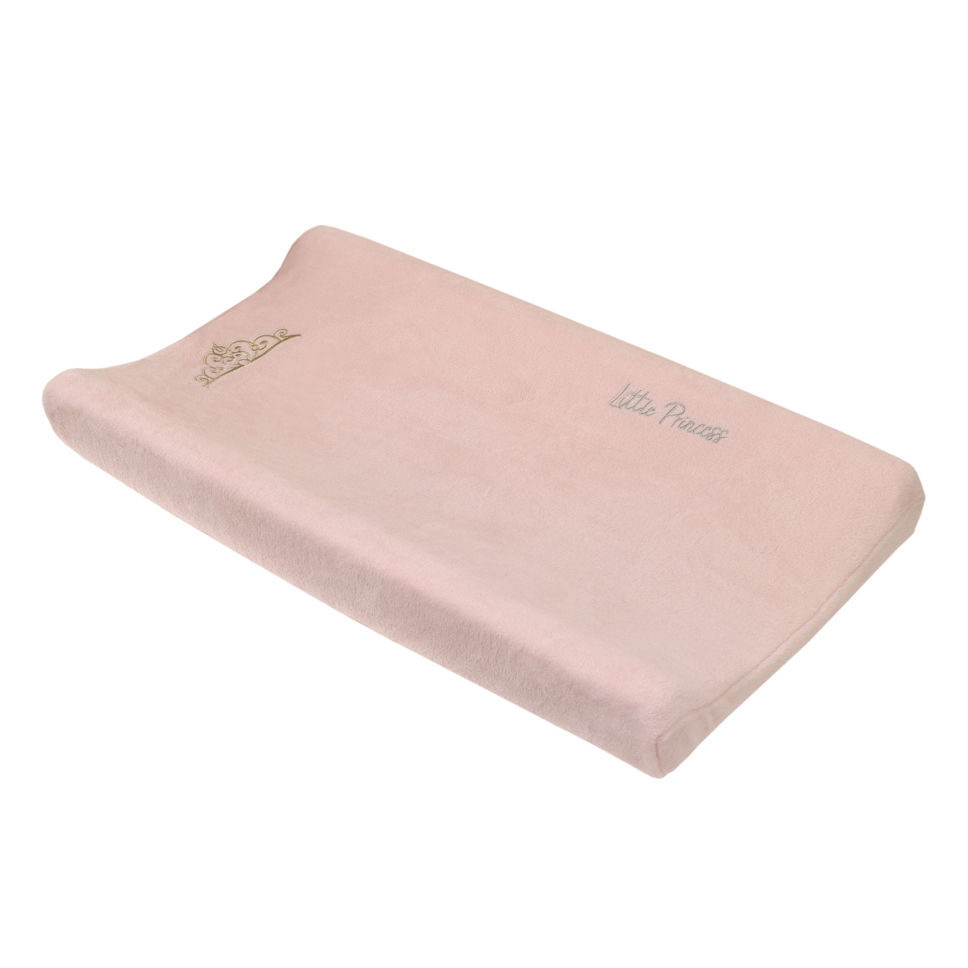 Disney Princess Enchanting Dreams Pink with Embroidered Gold Crown Super Soft Changing Pad Cover