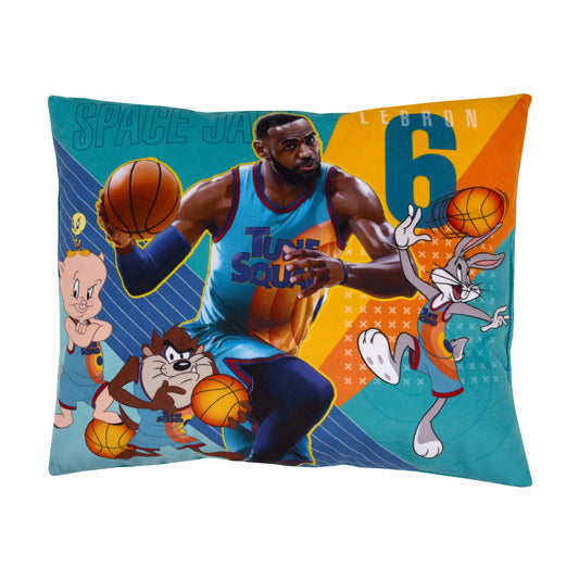 Warner Bros  Space Jam Blue, Orange and Teal Looney Tunes Super Soft Decorative Throw Pillow