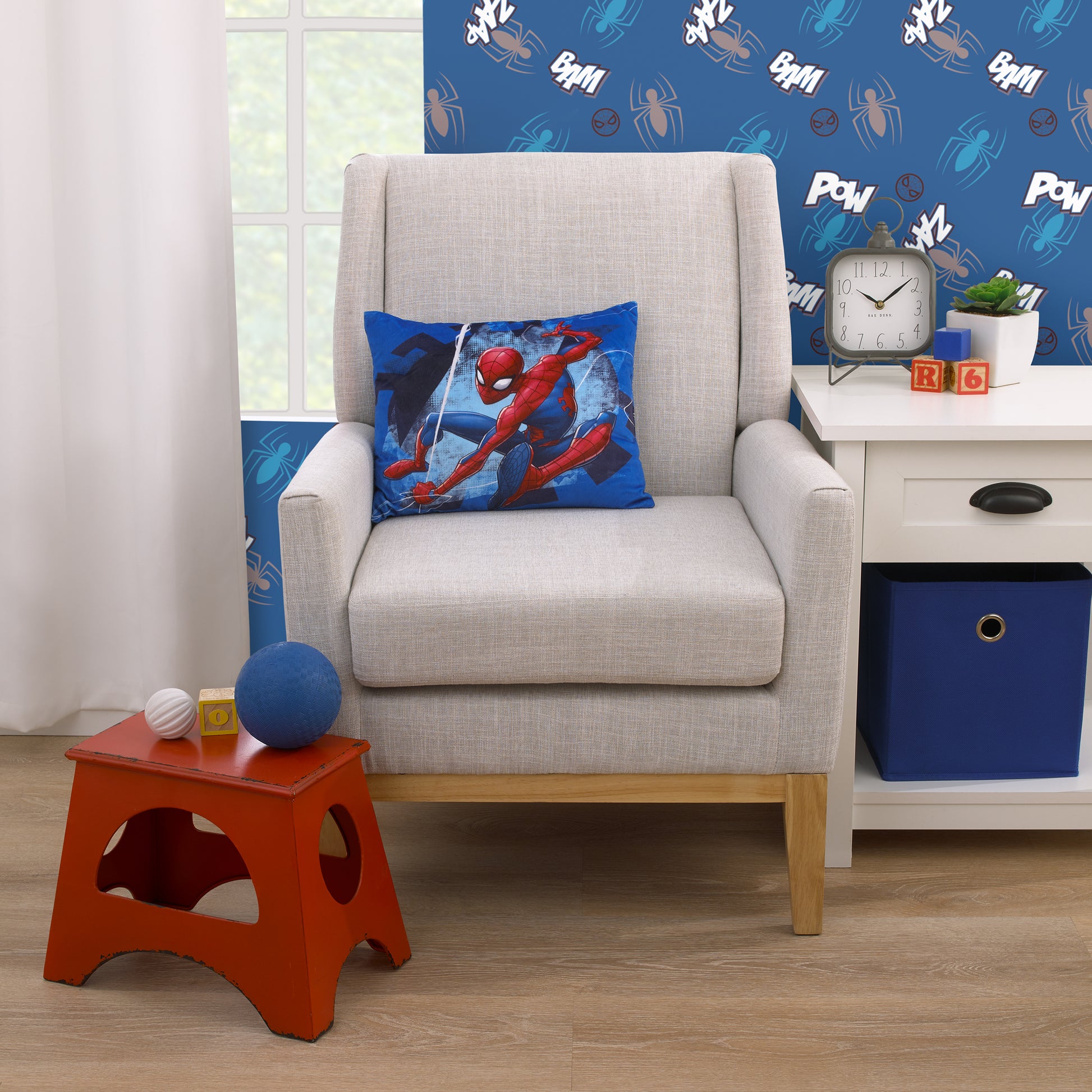 Marvel Spider-Man to the Rescue Blue and Red Plush Toddler Pillow