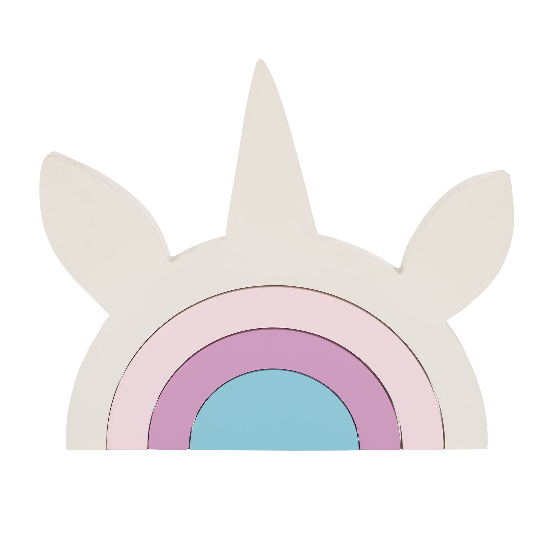 Little Love by NoJo Unicorn White, Pink, Lavender, and Blue Wood Stacking Shelfie Decor