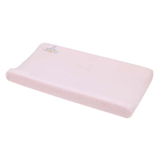 Disney Sweet Princess Pink and Light Blue Appliqued Glass Slipper Contoured Changing Pad Cover